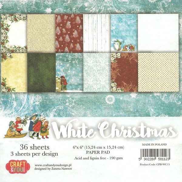 36 papiers 15 x 15 cm CRAFT AND YOU WHITE CHRISTMAS - Photo n°1