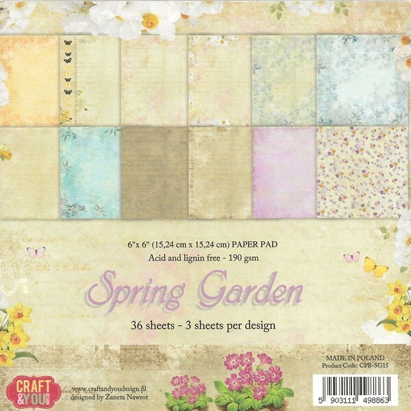 36 papiers 15 x 15 cm CRAFT AND YOU SPRING GARDEN - Photo n°1