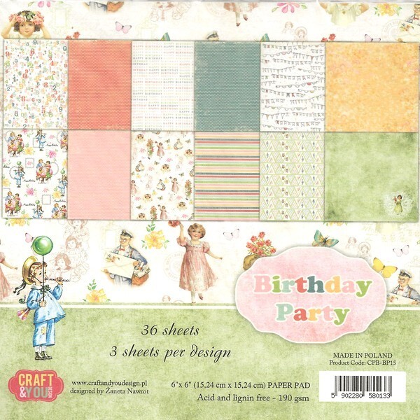 36 papiers 15 x 15 cm CRAFT AND YOU BIRTHDAY PARTY - Photo n°1