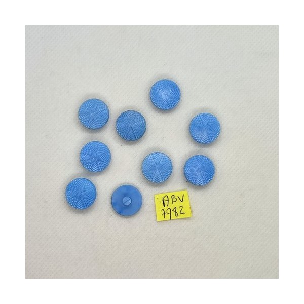 9 Boutons en résine bleu clair - 14mm - ABV7782 - Photo n°1
