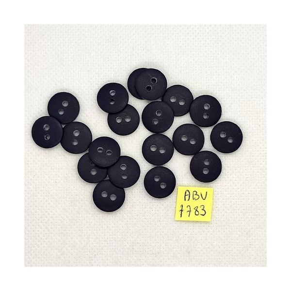 18 Boutons en résine noir - 12mm - ABV7783 - Photo n°1