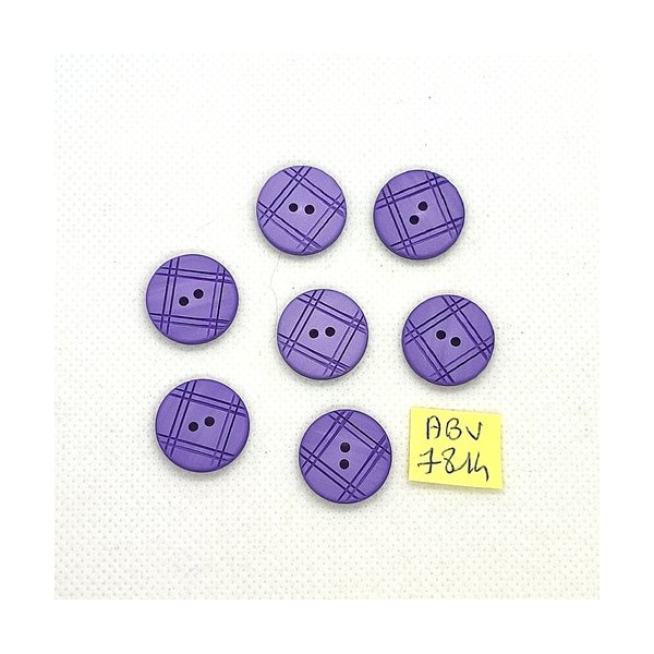 7 Boutons en résine violet - 18mm - ABV7814 - Photo n°1