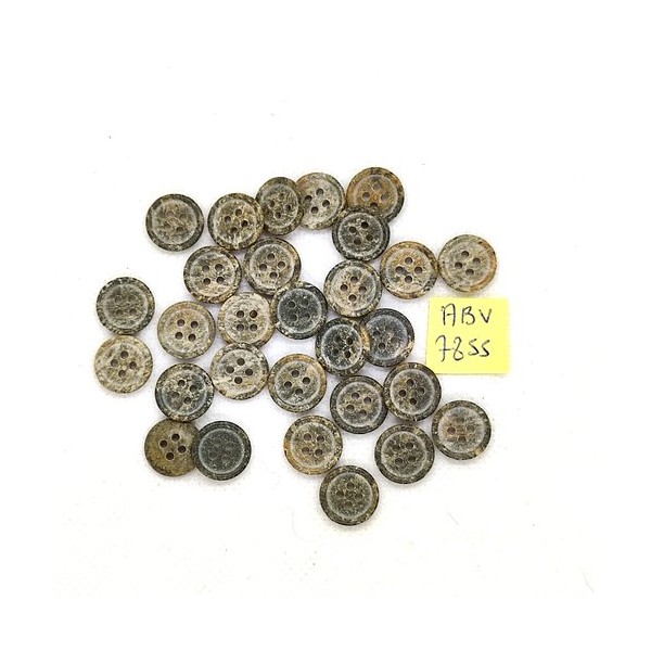 29 Boutons en résine gris / vert - 12mm - ABV7855 - Photo n°1