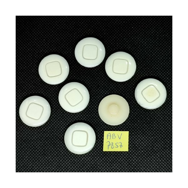 8 Boutons en résine blanc cassé / ivoire - 22mm - ABV7857 - Photo n°1