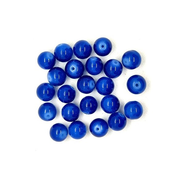 23 Perles en verre bleu - 14mm - Photo n°1