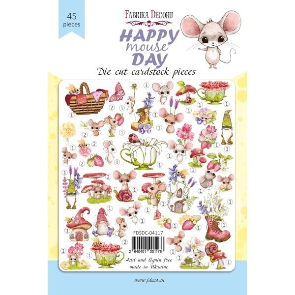 Die cuts formes décoratives scrapbooking Fabrika Décoru 45 pièces HAPPY MOUSE DAY - Photo n°2