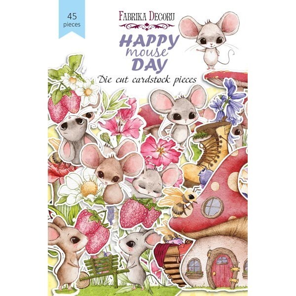 Die cuts formes décoratives scrapbooking Fabrika Décoru 45 pièces HAPPY MOUSE DAY - Photo n°1