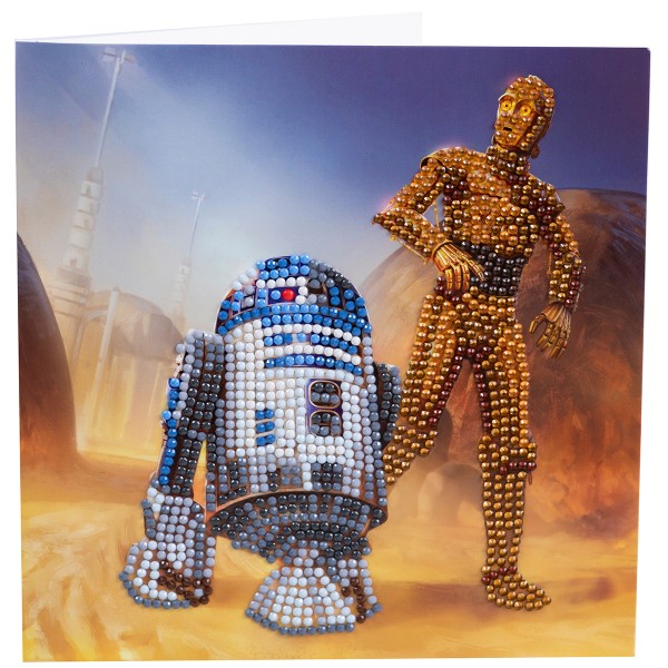 Kit Diamond Painting - Carte Star Wars R2D2 et C3PO - 18 x 18 cm - Photo n°2