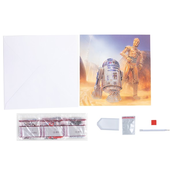 Kit Diamond Painting - Carte Star Wars R2D2 et C3PO - 18 x 18 cm - Photo n°3
