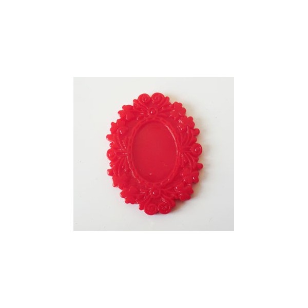 1x Support Cabochon 50x40mm ROUGE - Photo n°1