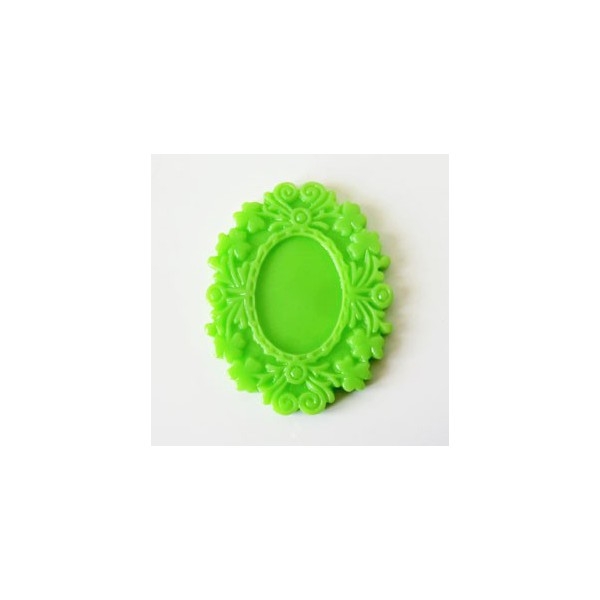 1x Support Cabochon 50x40mm VERT MOUSSE - Photo n°1
