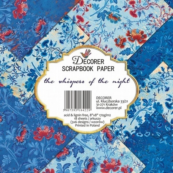 18 papiers scrapbooking fantaisies 20 x 20 cm DECORER THE WHISPERS OF THE NIGHT - Photo n°1