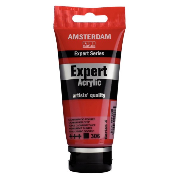 Tube de peinture acrylique - Rouge Cadmium Foncé 306 - Expert Acrylic - Amsterdam - Photo n°1