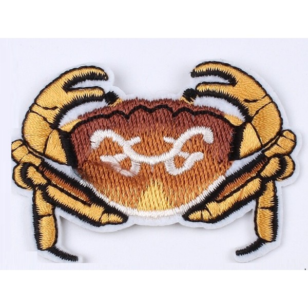 APPLIQUE TISSU THERMOCOLLANT : crabe 6*4cm (01) - Photo n°1