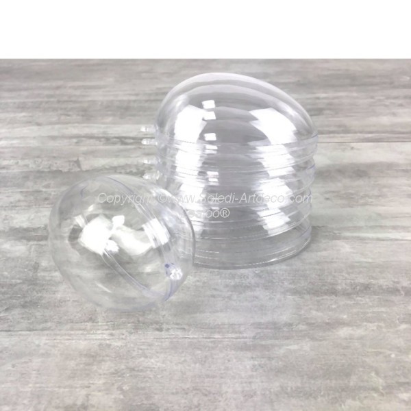 Lot 5 Oeufs plastique cristal transparent séparable 10 cm, Contenants alimentaire sécable - Photo n°2