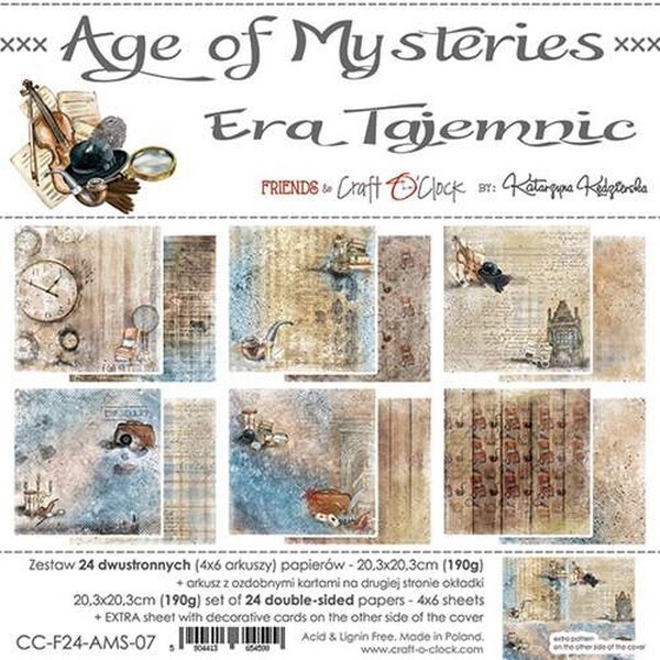 24 papiers scrapbooking 20 x 20 cm Craft O Clock AGE OF MYSTERIES - Photo n°1