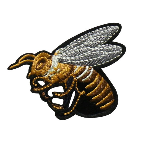 APPLIQUE TISSU THERMOCOLLANT : abeille 6*6cm (02) - Photo n°1