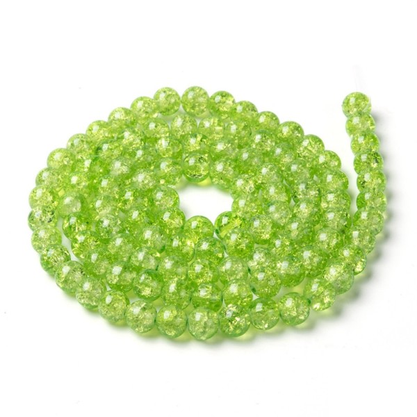 Perles en verre craquelé 10 mm vert clair x 10 - Photo n°1