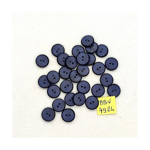 29 Boutons en résine bleu - 11mm - ABV7924 - Photo n°1