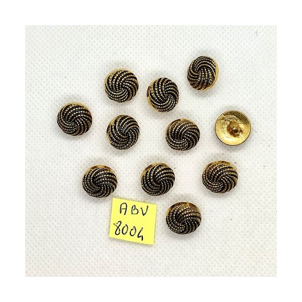 11 Boutons en résine doré - 13mm - ABV8004 - Photo n°1