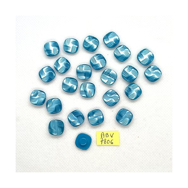 8 Boutons en résine bleu - 12x12mm - ABV7806 - Photo n°1