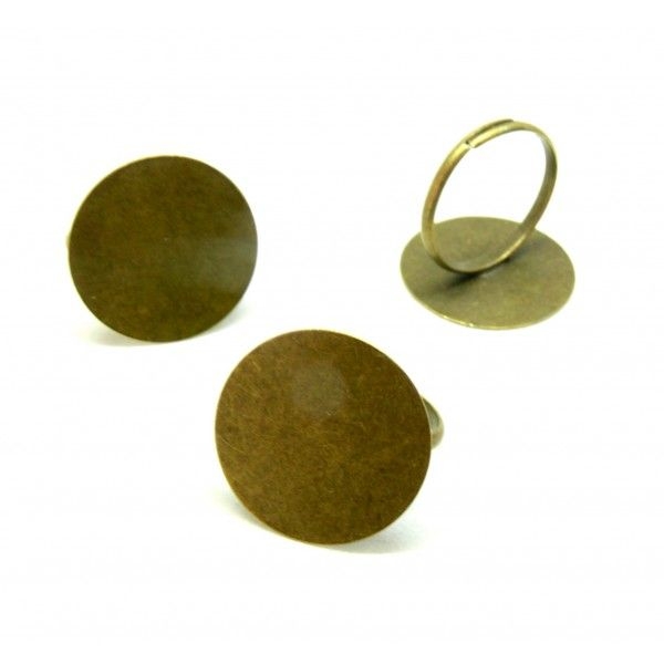 BN114782 PAX 10 supports bague plateau lisse 20mm avec anneau fin Laiton couleur Bronze - Photo n°1