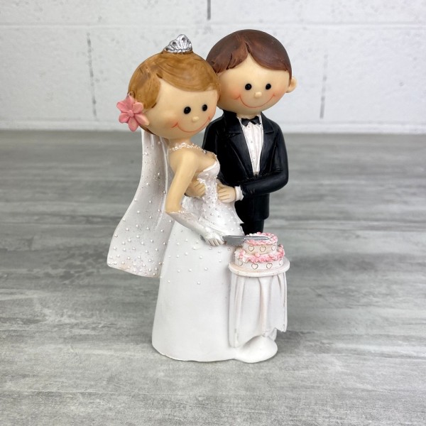 Couple de mariés en résine BD, hauteur 14,5 cm, figurines moderne pièce montée, gâteau de mariage - Photo n°3