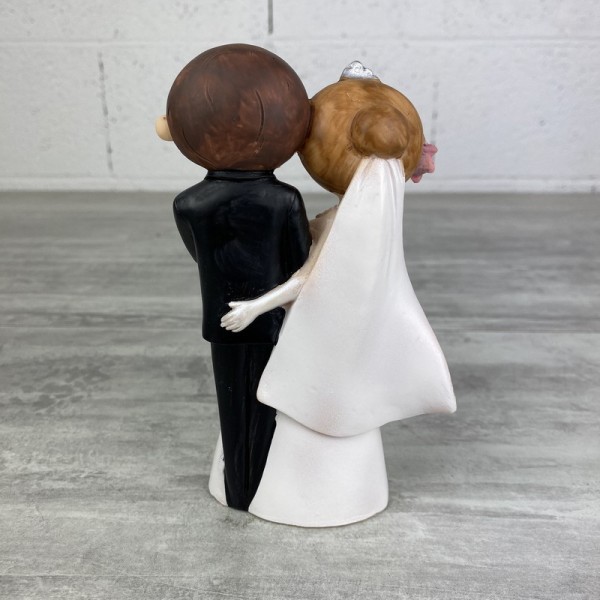 Couple de mariés en résine BD, hauteur 14,5 cm, figurines moderne pièce montée, gâteau de mariage - Photo n°4