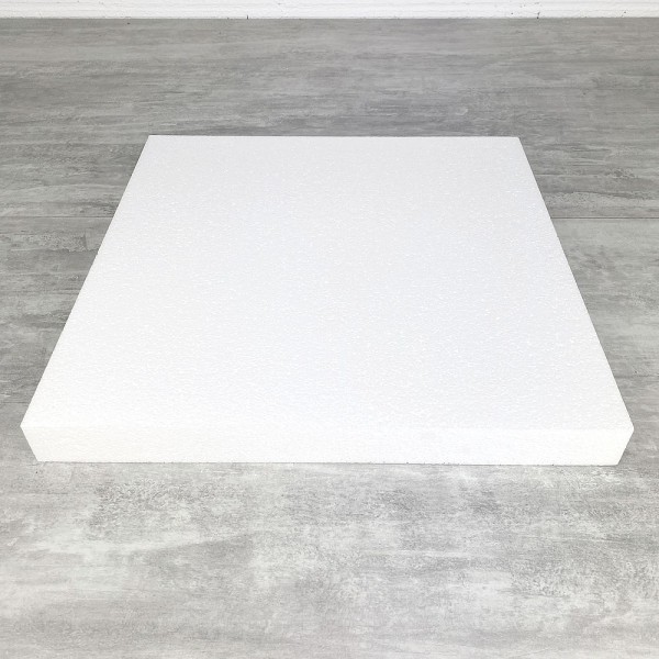 Socle Carré en polystyrène, 40x40 cm, haut. 4 cm, Dummy support Pavé en Styropor blanc densité pro - Photo n°1
