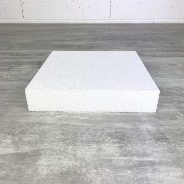 Socle Carré en polystyrène, 20x20 cm, haut. 4 cm, Dummy support Pavé en Styropor blanc densité pro - Photo n°3