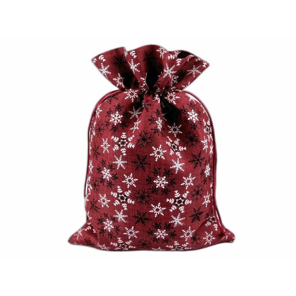 1pc Bordeaux sac à main 20x30 cm, sacs d'imitation de jute et de jute, cadeau, artisanat et passe-te - Photo n°1