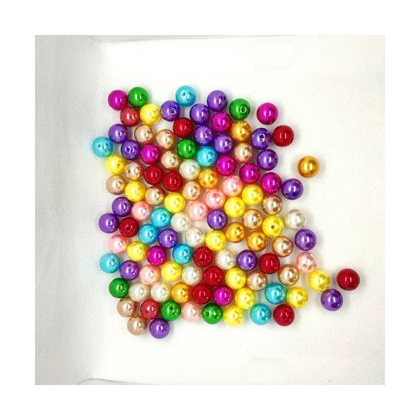 130 Perles en résine brillantes - multicolore - 13mm - Photo n°1