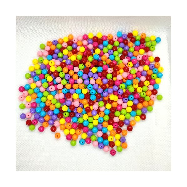 210 Perles en résine multicolore - 8mm - Photo n°1