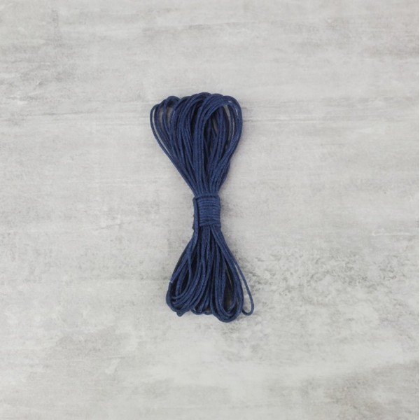 30 mètres de Cordon en coton ciré bleu, ø 1 mm, 5x6 m cordelette sous blister - Photo n°1