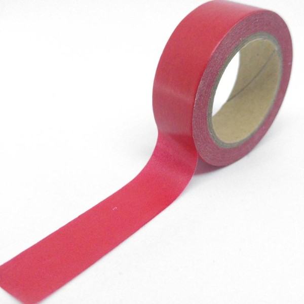 Washi tape uni 10mx15mm rouge noël - Photo n°1