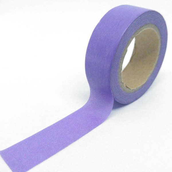 Washi tape uni 10mx15mm violet - Photo n°1