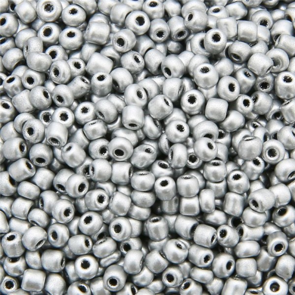 30g Matte Silver Round Spacer Boules de graines Boules de verre 3mm - Photo n°1