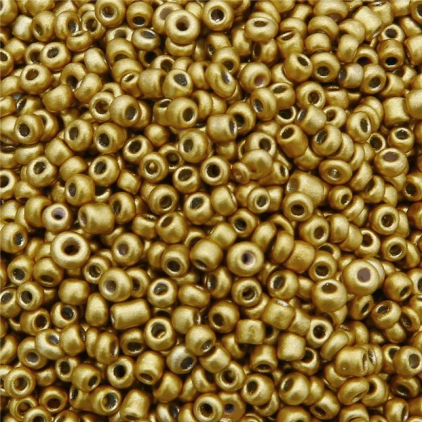 30g Matte Gold Round Spacer Boules de semences Boules de verre 3mm - Photo n°1