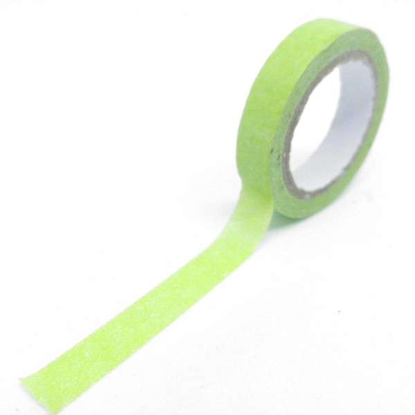 Washi tape slim uni 5mx7mm vert pomme - Photo n°1