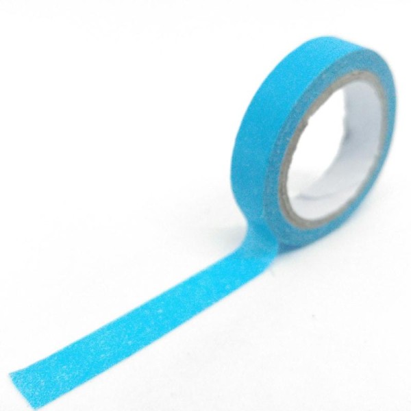 Washi tape slim uni 5mx7mm bleu - Photo n°1