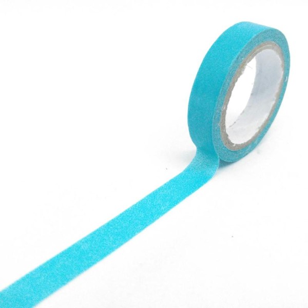 Washi tape slim uni 5mx7mm bleu azur - Photo n°1
