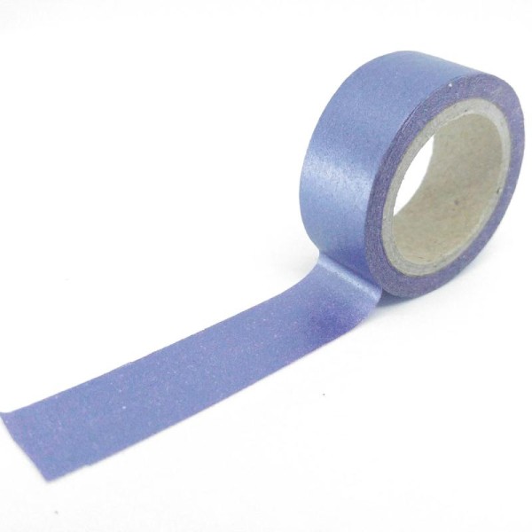 Washi tape uni 5mx15mm violet metallique effets nacré - Photo n°1
