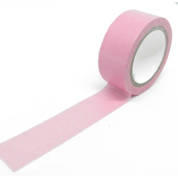 Washi tape uni 5mx15mm rose bonbon - Photo n°1