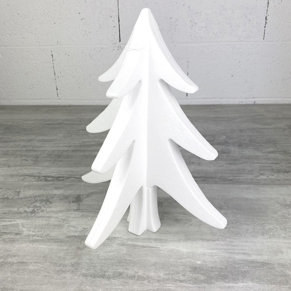Sapin en polystyrène, hauteur 30 cm, arbre de noël à assembler 2 parties - Photo n°2