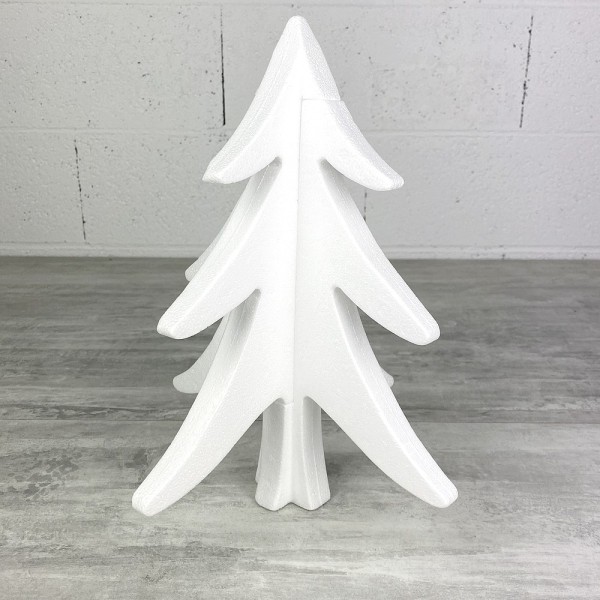 Sapin en polystyrène, hauteur 30 cm, arbre de noël à assembler 2 parties - Photo n°1