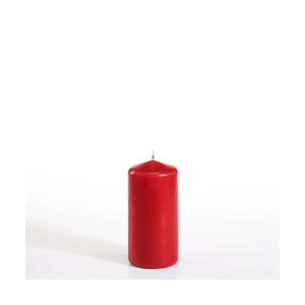 Bougie cylindrique, diamètre : 50 mm - Rouge - Photo n°1
