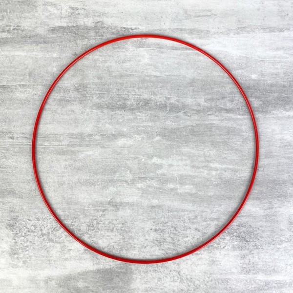 Cercle métallique rouge, diam. 40 cm pour abat-jour, Anneau epoxy Attrape rêves - Photo n°1