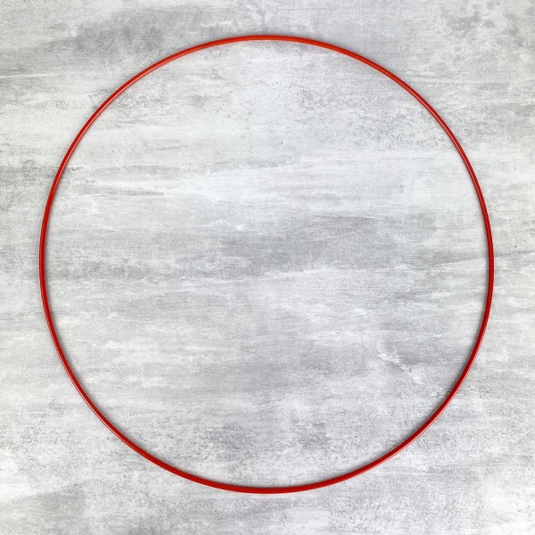 Cercle métallique rouge, diam. 50 cm pour abat-jour, Anneau epoxy Attrape rêves - Photo n°1