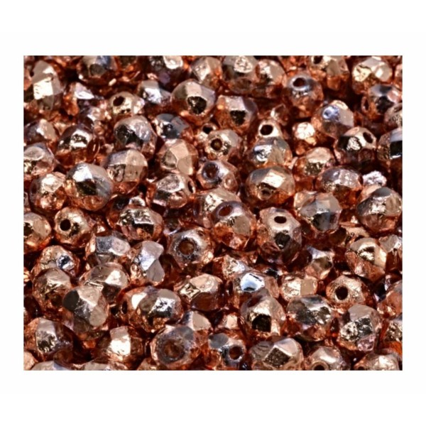 40 pièces de bronze métallique de cuivre feu polissé Spacer rond Faceted Beads verre tchèque Beads 6 - Photo n°1
