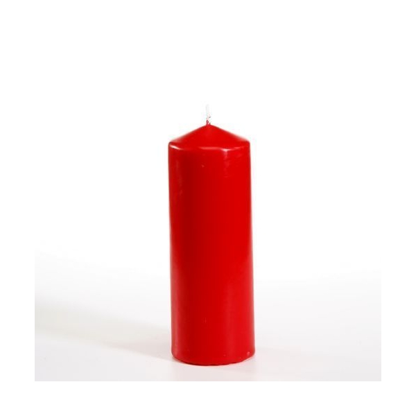 Bougie cylindrique, diamètre : 60 mm - Rouge - Photo n°1